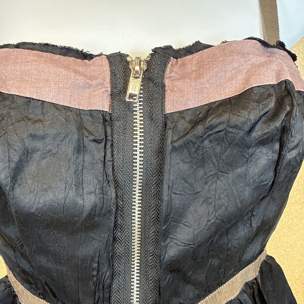 Free People MiniDress black Strapless 6 Corset Boho Festival Prom - Picture 5 of 16